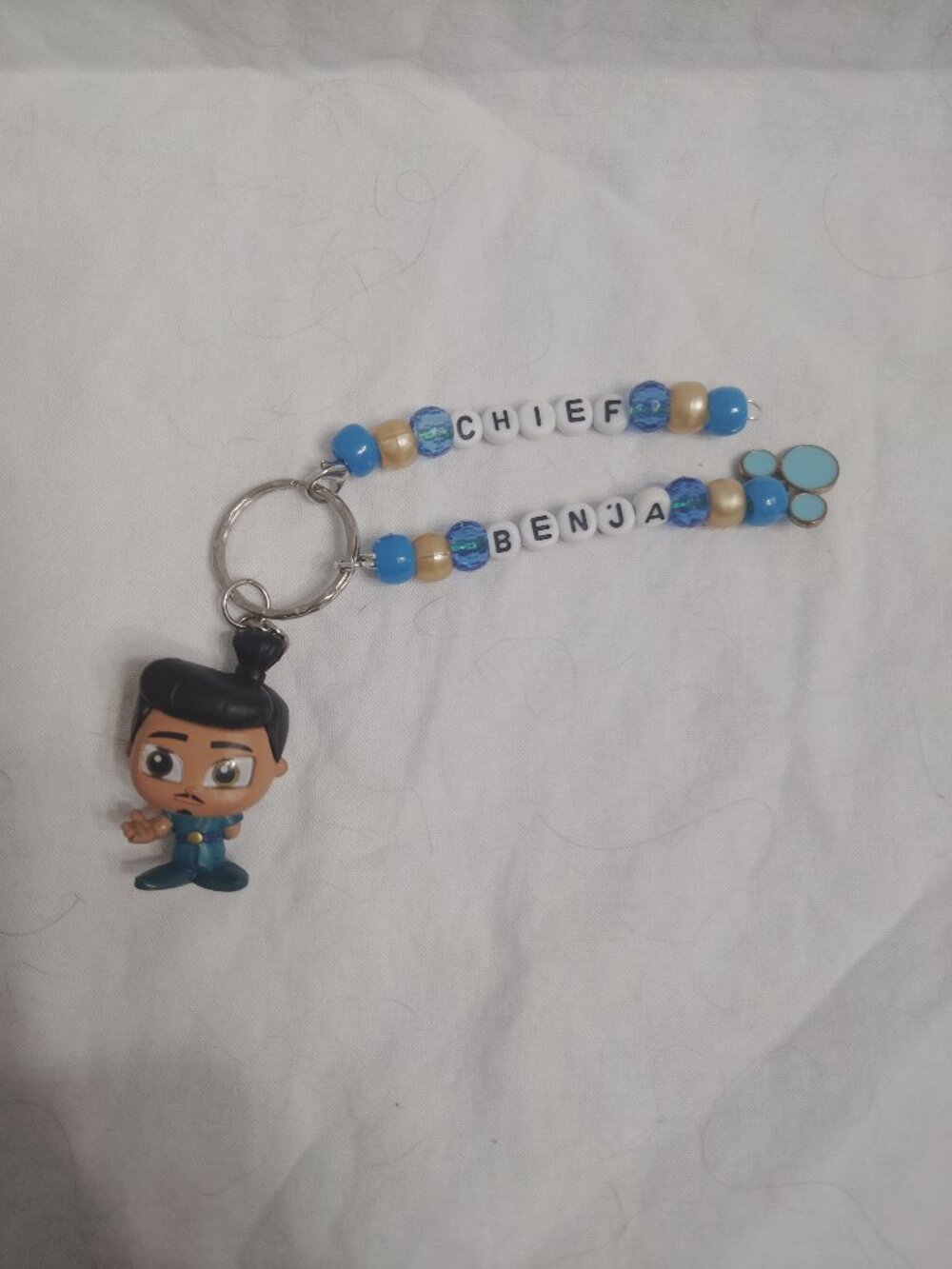 Disney Doorable Chief Benja Handmade Beaded Keychain